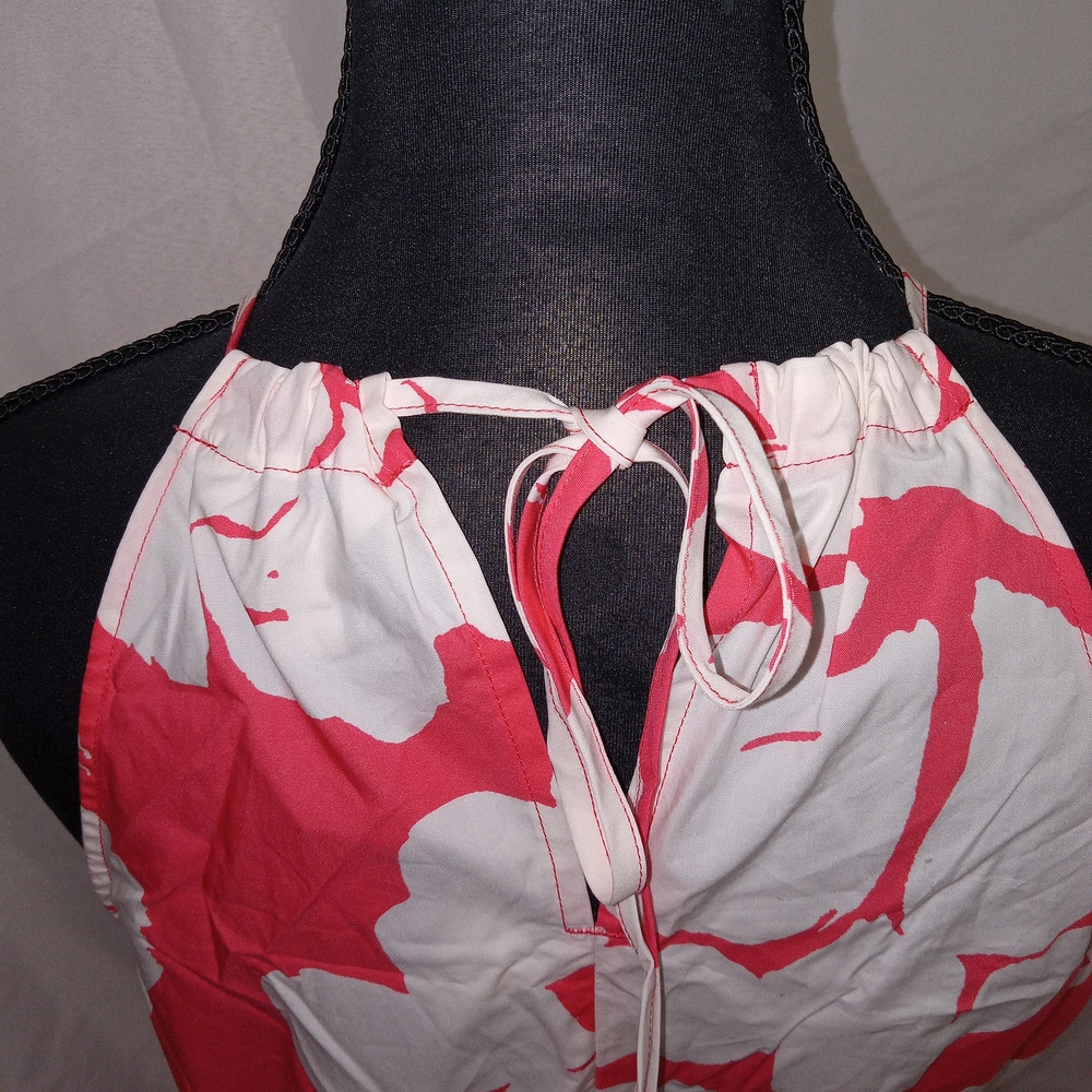 Banana Republic Coral Floral Poplin Halter Midi Dress Size 6 NWT $120 - Picture 8 of 15